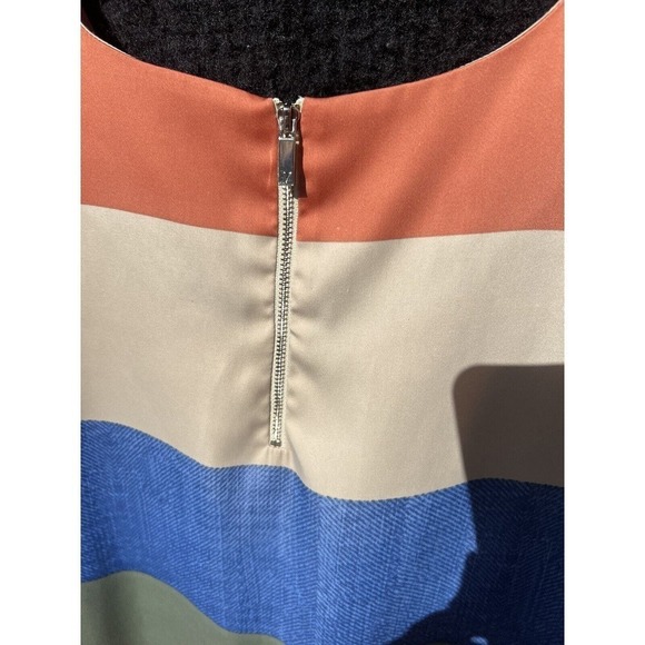 VINCE CAMUTO Color Block Multi-color Stripe Sheath Dress Size 12 Womens Career - Picture 4 of 7